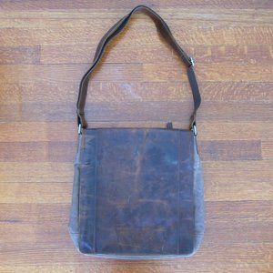 Leather and Canvas Messenger Bag